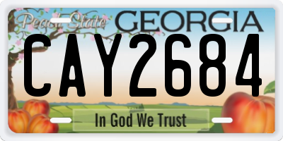 GA license plate CAY2684