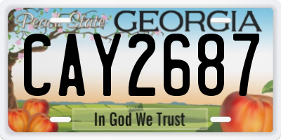 GA license plate CAY2687