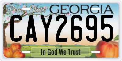 GA license plate CAY2695