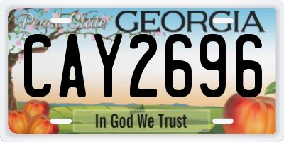 GA license plate CAY2696