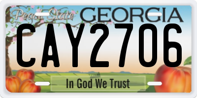 GA license plate CAY2706