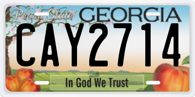 GA license plate CAY2714