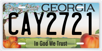 GA license plate CAY2721
