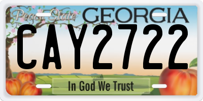 GA license plate CAY2722