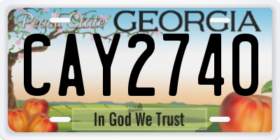 GA license plate CAY2740