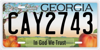 GA license plate CAY2743