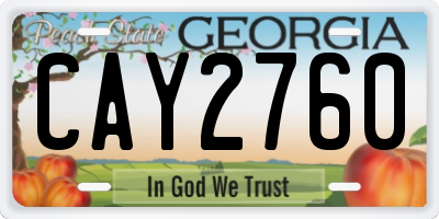 GA license plate CAY2760