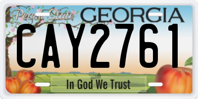 GA license plate CAY2761