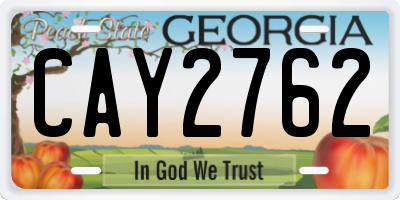 GA license plate CAY2762