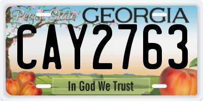 GA license plate CAY2763