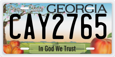GA license plate CAY2765