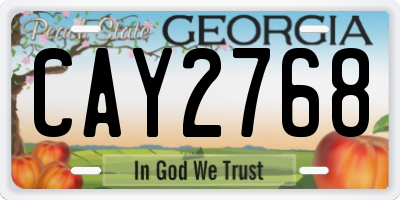 GA license plate CAY2768