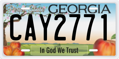 GA license plate CAY2771