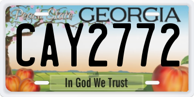 GA license plate CAY2772