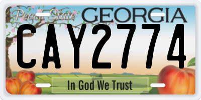 GA license plate CAY2774