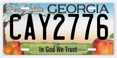 GA license plate CAY2776