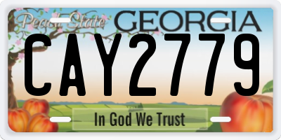 GA license plate CAY2779