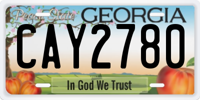 GA license plate CAY2780
