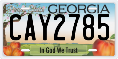 GA license plate CAY2785