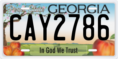 GA license plate CAY2786