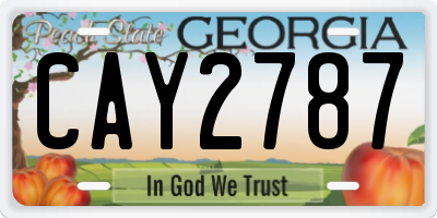 GA license plate CAY2787