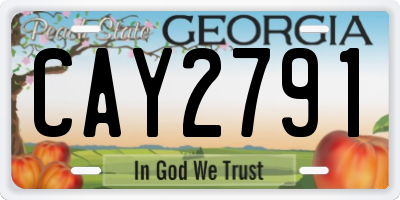 GA license plate CAY2791