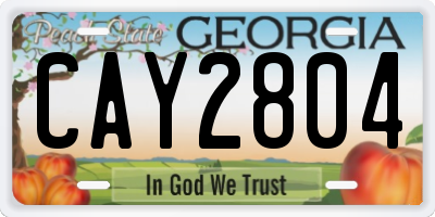 GA license plate CAY2804