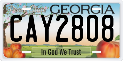 GA license plate CAY2808