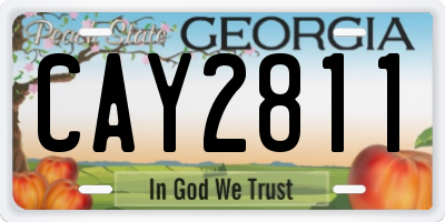 GA license plate CAY2811