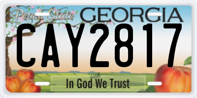 GA license plate CAY2817