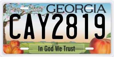 GA license plate CAY2819