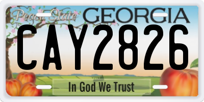 GA license plate CAY2826