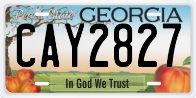 GA license plate CAY2827