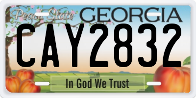 GA license plate CAY2832