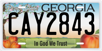 GA license plate CAY2843