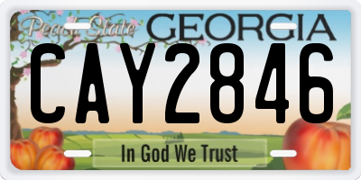 GA license plate CAY2846