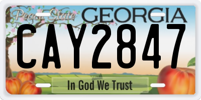 GA license plate CAY2847