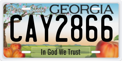 GA license plate CAY2866