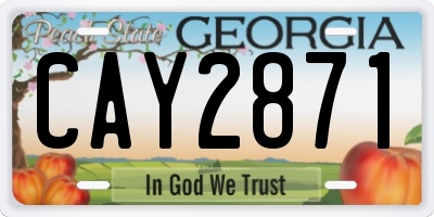 GA license plate CAY2871