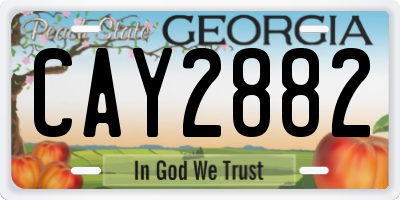 GA license plate CAY2882