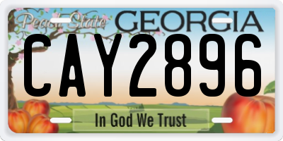 GA license plate CAY2896
