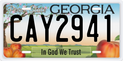 GA license plate CAY2941