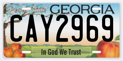 GA license plate CAY2969