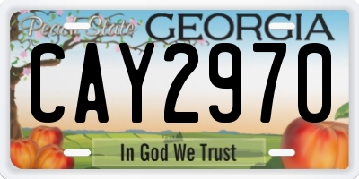 GA license plate CAY2970