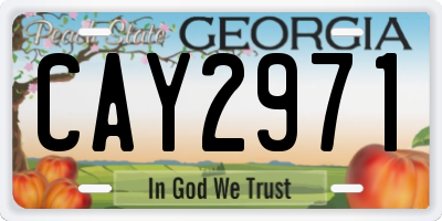 GA license plate CAY2971