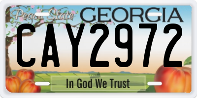 GA license plate CAY2972