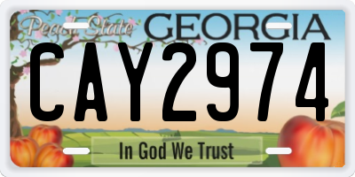 GA license plate CAY2974