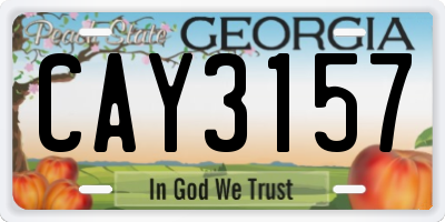 GA license plate CAY3157