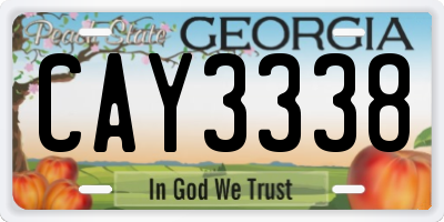 GA license plate CAY3338