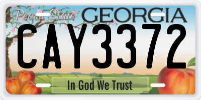 GA license plate CAY3372